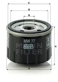 Filtr oleju MANN-FILTER MW 77 Popularny
