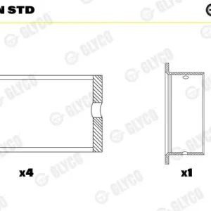 Łożysko wału rozrządu GLYCO N110/5N STD Oferta czasowa