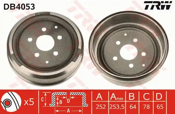 Hit sprzedaży Bęben hamulcowy TRW DB4053 251609615