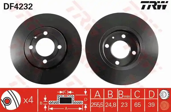 Tarcza hamulcowa TRW DF4232 6N0615301E Łatwy zwrot