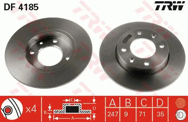 Tarcza hamulcowa TRW DF4185 4246W9 TYŁ Wyjątkowa oferta